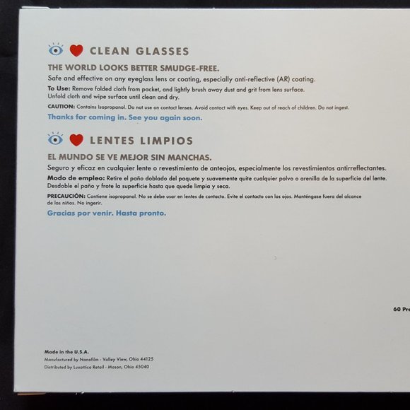 LensCrafters LENS WIPES - (6x) 60 Packs - Crafters Cleaner, camera, phone - Picture 3 of 6